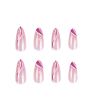 24pcs Wave Lines Style Artificial Nails Fake Nails Removable Nail Patches