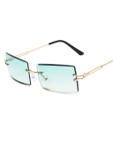 Frameless Square Sunglasses With Cut Edges