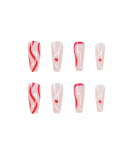 24pcs Pop Line Long Ballet Artificial Nails Fake Nails Removable Nail Patches