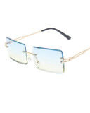 Frameless Square Sunglasses With Cut Edges