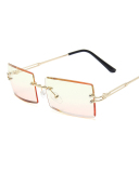 Frameless Square Sunglasses With Cut Edges