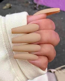 24pcs Solid Color Long Ballet Wearing Artificial Nails Waterproof Removable Fake Nails