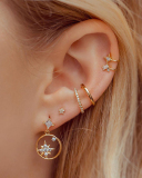 Romantic Stars and Moon Series Popular Butterfly Earrings Moon Universe Single Ear Earring Set