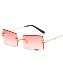 Frameless Square Sunglasses With Cut Edges