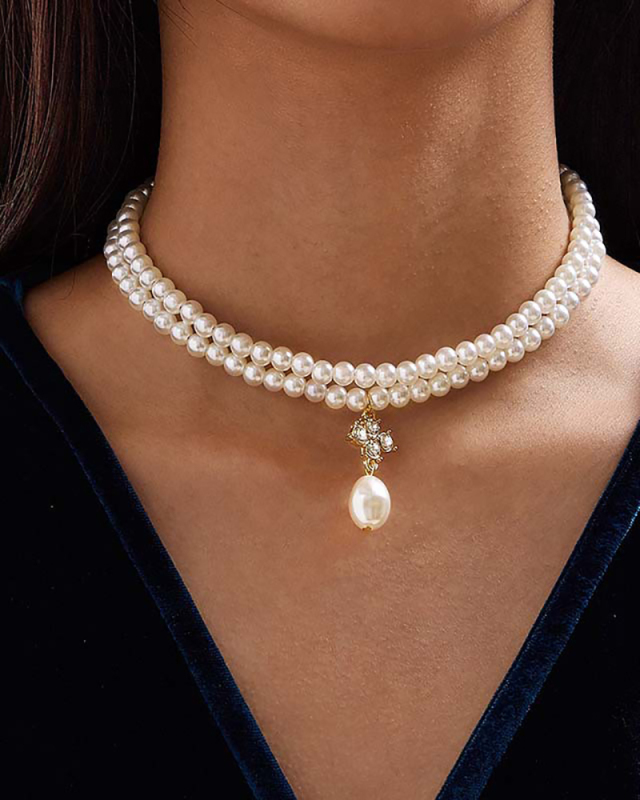 Lady New Fashion Imitation Pearl Necklace