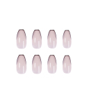 24pcs Nude Color Black Edge French Style Short Ballet Artificial Nails Fake Nails Nail Patch