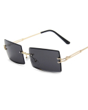 Frameless Square Sunglasses With Cut Edges