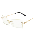 Frameless Square Sunglasses With Cut Edges