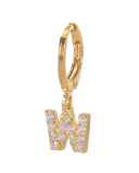 Fashion Gold-Plated 26 Letter with Diamonds Ear Buckles