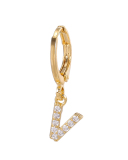 Fashion Gold-Plated 26 Letter with Diamonds Ear Buckles