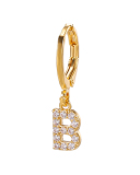 Fashion Gold-Plated 26 Letter with Diamonds Ear Buckles