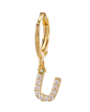 Fashion Gold-Plated 26 Letter with Diamonds Ear Buckles