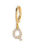 Fashion Gold-Plated 26 Letter with Diamonds Ear Buckles