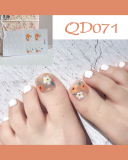 24pcs Doodle Artificial Toenails Fake Toenails Removable Toenail Patches