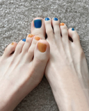 24pcs Doodle Artificial Toenails Fake Toenails Removable Toenail Patches