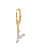 Fashion Gold-Plated 26 Letter with Diamonds Ear Buckles