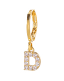 Fashion Gold-Plated 26 Letter with Diamonds Ear Buckles