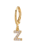 Fashion Gold-Plated 26 Letter with Diamonds Ear Buckles