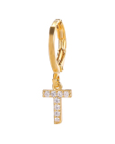 Fashion Gold-Plated 26 Letter with Diamonds Ear Buckles