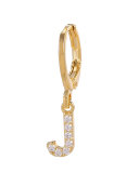 Fashion Gold-Plated 26 Letter with Diamonds Ear Buckles