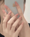24pcs Frosted Short Ballet New Color Solid Color Artificial Nails Fake Nails Removable Nail Patches