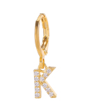 Fashion Gold-Plated 26 Letter with Diamonds Ear Buckles