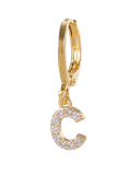 Fashion Gold-Plated 26 Letter with Diamonds Ear Buckles