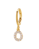 Fashion Gold-Plated 26 Letter with Diamonds Ear Buckles