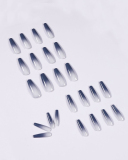 24pcs Gradient Gray Long Ballet Artificial Nails Fake Nails Removable Nail Patches