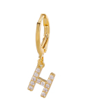 Fashion Gold-Plated 26 Letter with Diamonds Ear Buckles