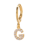Fashion Gold-Plated 26 Letter with Diamonds Ear Buckles