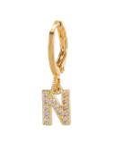 Fashion Gold-Plated 26 Letter with Diamonds Ear Buckles
