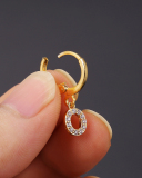 Fashion Gold-Plated 26 Letter with Diamonds Ear Buckles