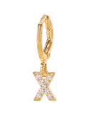 Fashion Gold-Plated 26 Letter with Diamonds Ear Buckles