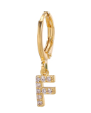 Fashion Gold-Plated 26 Letter with Diamonds Ear Buckles
