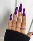 24pcs Solid Color Long Ballet Artificial Nails Fake Nails Removable Nail Patches Multi Color