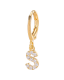 Fashion Gold-Plated 26 Letter with Diamonds Ear Buckles