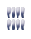 24pcs Gradient Gray Long Ballet Artificial Nails Fake Nails Removable Nail Patches