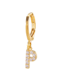 Fashion Gold-Plated 26 Letter with Diamonds Ear Buckles