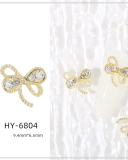 1 Piece Butterfly Bow Metal Nail Decorators Nail Accessories Gold Crystal