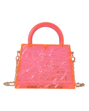 Fashion New Style Ice Cracked Acrylic Transparent Chain CrossbodyJelly Bag Solid Color