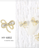 1 Piece Butterfly Bow Metal Nail Decorators Nail Accessories Gold Crystal