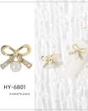 1 Piece Butterfly Bow Metal Nail Decorators Nail Accessories Gold Crystal
