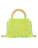 Fashion New Style Ice Cracked Acrylic Transparent Chain CrossbodyJelly Bag Solid Color