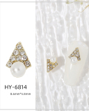 1 Piece Butterfly Bow Metal Nail Decorators Nail Accessories Gold Crystal