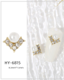 1 Piece Butterfly Bow Metal Nail Decorators Nail Accessories Gold Crystal