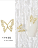 1 Piece Butterfly Bow Metal Nail Decorators Nail Accessories Gold Crystal