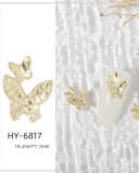 1 Piece Butterfly Bow Metal Nail Decorators Nail Accessories Gold Crystal