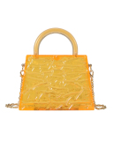 Fashion New Style Ice Cracked Acrylic Transparent Chain CrossbodyJelly Bag Solid Color