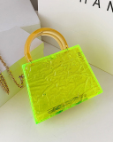 Fashion New Style Ice Cracked Acrylic Transparent Chain CrossbodyJelly Bag Solid Color